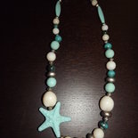 Collana Girocollo Boho Con Stella Marina E Perline Turchesi - Vintage Per Donna