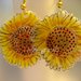 Orecchini Pendenti Girasole In Argento 925, A Cuore, Ipoallergenici, Regalo Donna Con Confezione