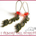 Orecchini "Love Rosso e Oro" Bronzo charm perle Idea regalo Natale 2012