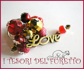 Anello "Love Rosso Oro" Bronzo perle idea regalo Natale 2012