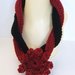 Red and Black Handmade Crochet Flower Necklace/Scarflette