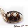 collana profiteroles in fimo piattino metallizzato