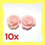 10x Roselline in resina 6,5mm rosa pallido
