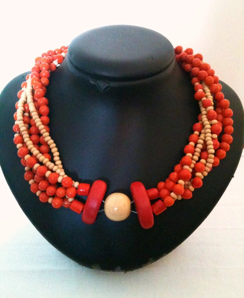 BERGERLIN Collana In Corniola Arancione – Perle Facettate, Chiusura Regolabile, M-L (50-55 Cm)