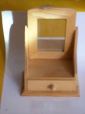Specchiera con cassetto in legno