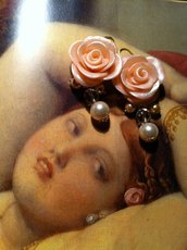 orecchini rose e perle