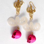 ONEFINITY Orecchini A Teschio Con Rosa | Argento Sterling 925 | Gioielli Gotici Donna | Regalo Con Confezione | Ipoallergenici - 2