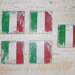 Sottobicchieri Italy con bandiera italiana invecchiata