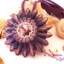 Collana- ciondolo GERBERA Swarovski daghe viola lilla ametista argento