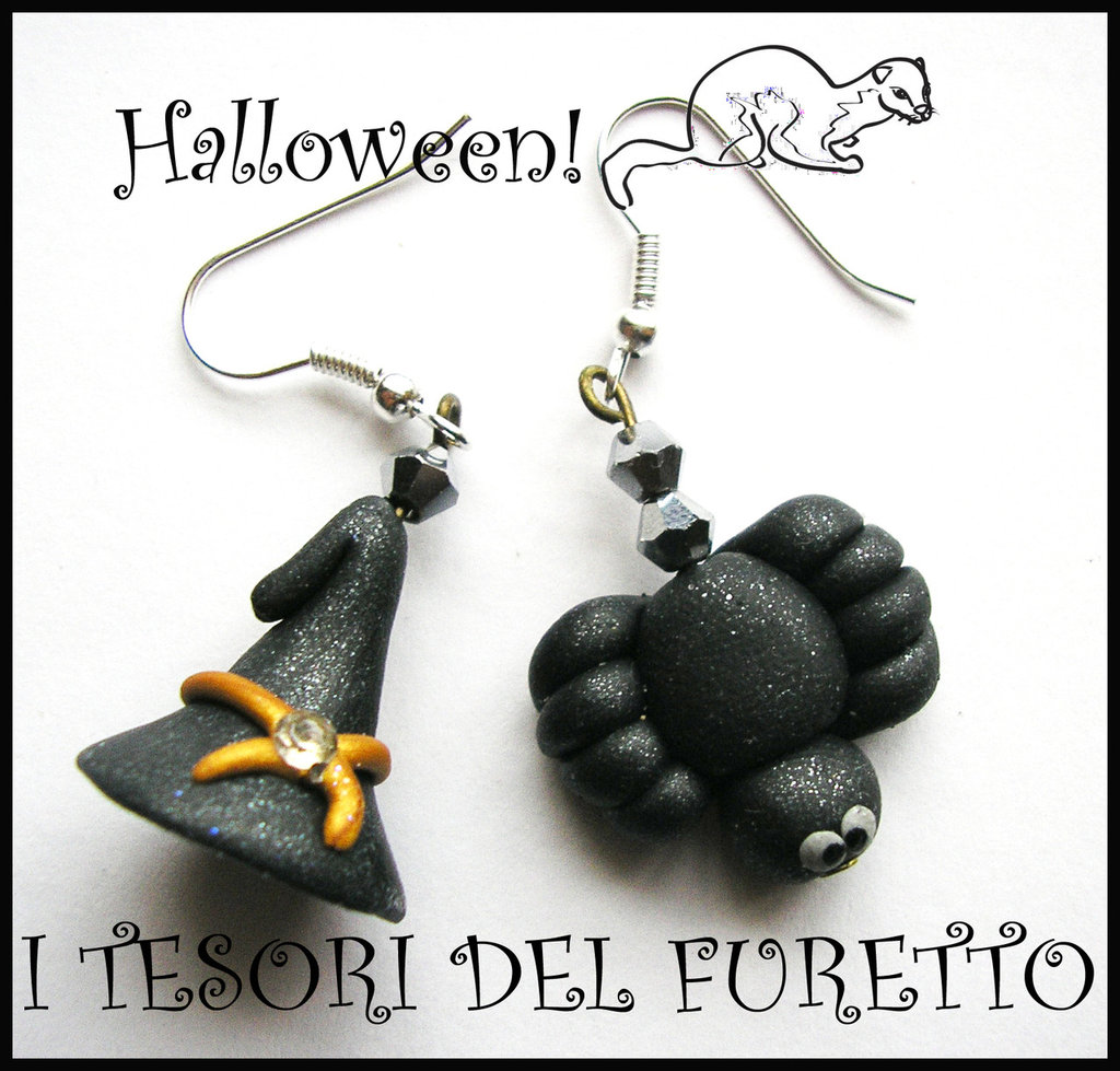 Orecchini Halloween A Forma Di Strega: Acrilico Trasparente Con Fantasma E Cappello, Regalo Donna