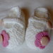 Scarpine baby ballerine di lana bianco panna, misura-3-6 mesi