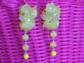 orecchini gialli swarovski cristallo e lucite