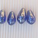 4 perle vetro a goccia blu cangiante vend.