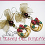 Orecchini "Ghirlanda Oro Natale 2012" fimo cernit kawaii idea regalo