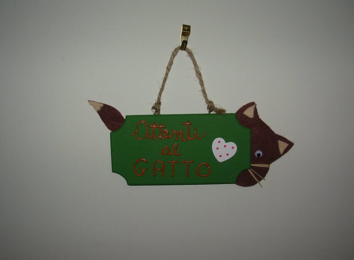 Targa vintage, Attenti al nostro gatto persiano fa le fusa Targa vintage, Attenti al nostro gatto persiano fa le fusa