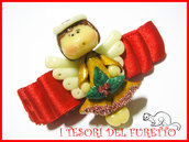 Fermaglio "Natale 2012 Fufuangel  ORO"  Angelo angioletto Idea regalo fimo cernit kawaii 