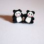 Orecchini a lobo fimo panda Kawaii