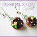 Orecchini "Donut al cioccolato" Lilla-verde Fimo cernit kawaii idea regalo natale 2012