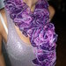 sciarpa viola e rosa con lamè argento con fiore