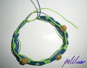braccialetto brasiliano verde chiaro brillante e blu