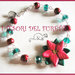 Bracciale "Natale 2012" Stella di Natale Rosso carminio  perle fimo cernit kawaii