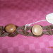 B6 Bracciale marrone macramè con bottoni antichi----Original macramè bracelet with ancient wooden bottons