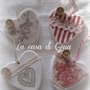 Cuori natalizi in gesso stile vintage