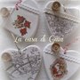 Cuore natalizio in gesso stile vintage