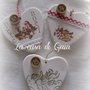 Cuori natalizi in gesso stile vintage