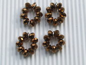 4 cerchi di briolette bronzo dorato con anellino