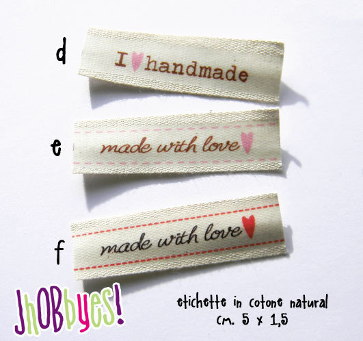 Etichette Handmade with Love Scamosciate - Cerchi - Calore di Lana