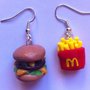 Orecchini Mc Donalds Hamburger&Patatine in Fimo / Polymer Clay Mc Donalds Earrings