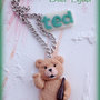 Collana con catena e maxi orso Ted realizzato a mano in fimo cernit...