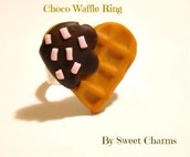 Anello regolabile biscotto cuore waffle cialda