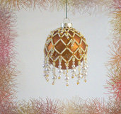 Palla di Natale da collezione "Crystal Cascade" fatta a mano con perline 