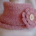 Scaldacollo rosa melange  di lana con spilla,senza cuciture