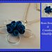 Collana con ciondolo fiore blu azzurro "bouquet di roselline" in fimo fatto a mano