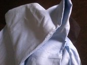 Tessuto in lino per lenzuolo matrimoniale celeste   SALDI!!!!