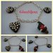 bracciale argentato con cuore e dolci charms al cioccolato in fimo fatto a mano