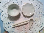 Set 4 pz ceramica bianca