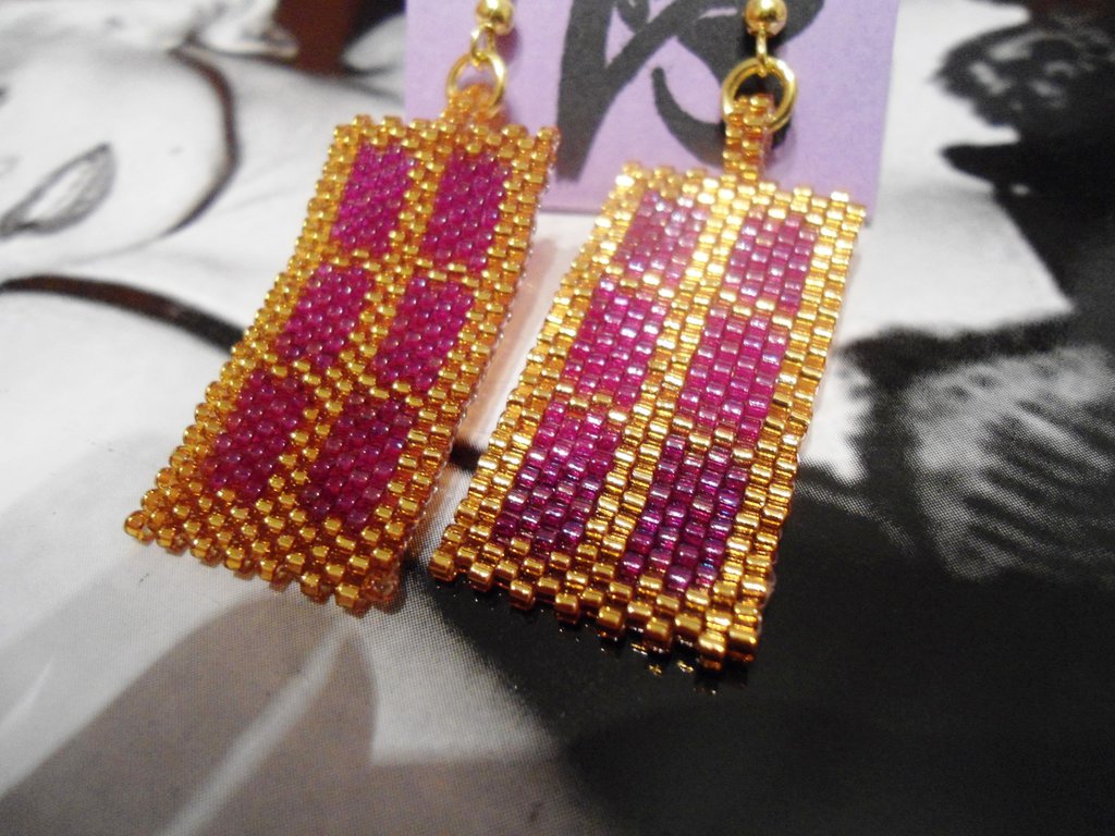 Orecchini Pendenti Viola Grigi E Metallo Decorato - Gioielli - Orec - Foto 2