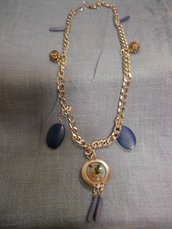 Collana perle indiane blu