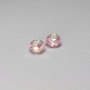 2 perle / charm in cristallo rosa - foro 5mm