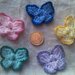 10 farfalline in lana in 5 colori pastello