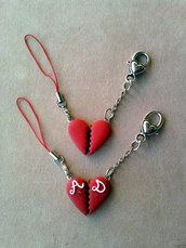 Phonestraps con metà cuore fimo