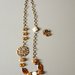 Collana di catena ottone e perle di vetro ambrato, Brownsugar