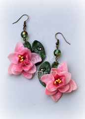 waterlily earrings- orecchini ninfea *