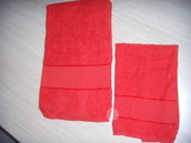 coppia di asciugamani con inserto in tela aida