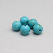 5 perle howlite / aulite color turchese