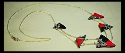 Collana Triangolare In Argento Sterling 925 Con Abalone – Gioiello Geometrico Donna, Ciondolo Cavo